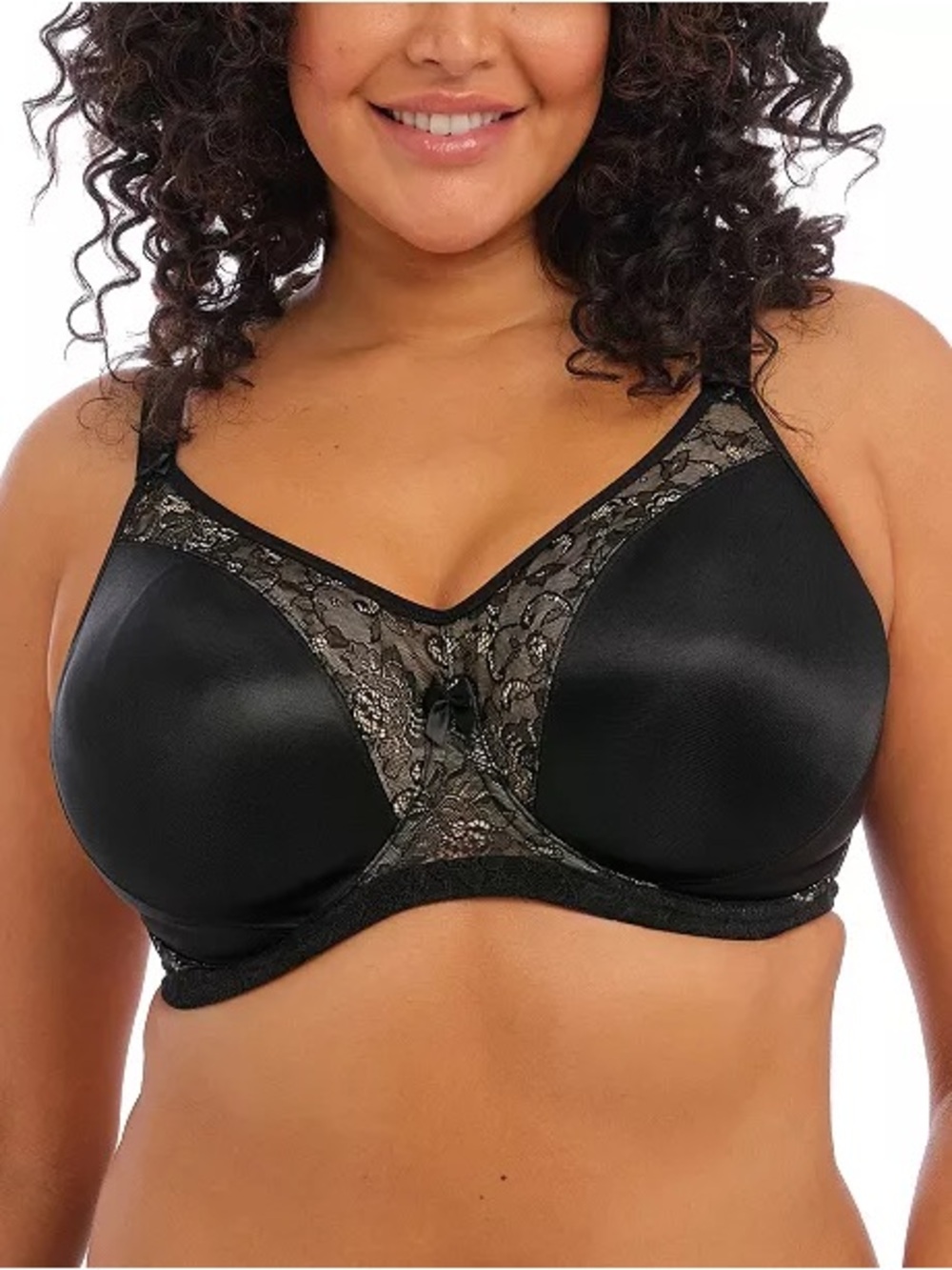 Goddess Yvette Molded Underwire Bra Black Lace NWT 48C